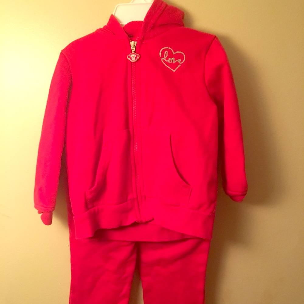 Okie Dokie Red Hoodie/Pants Set